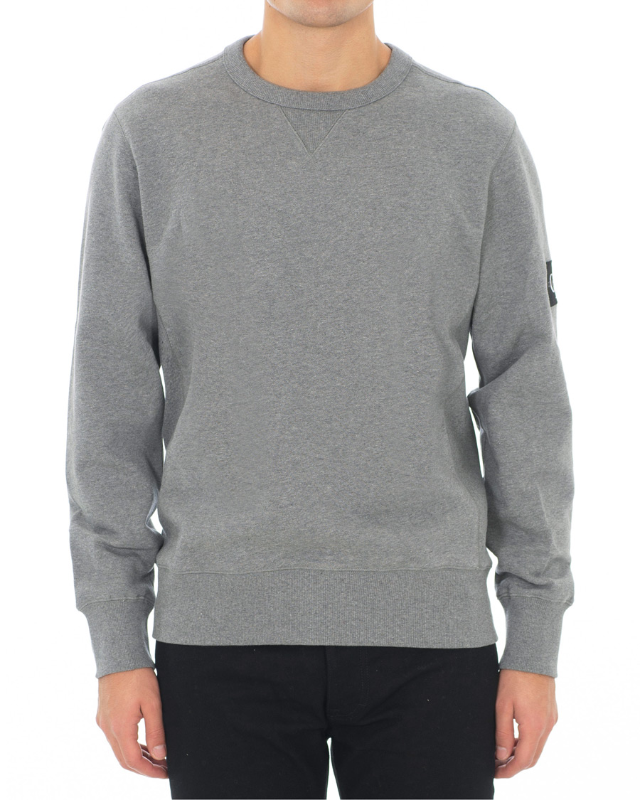 Herre | Trøjer | Calvin Klein Jeans | Monogram Sleeve Badge Sweatshirt Mid Grey Heather