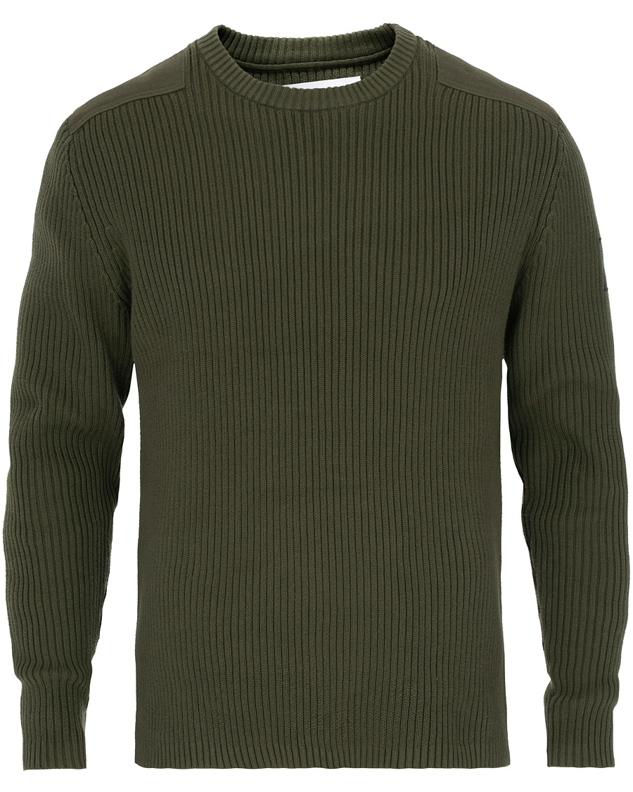 Herre | Trøjer | Calvin Klein Jeans | Knitted Monogram Sleeve Badge Crew Neck Deep Depths