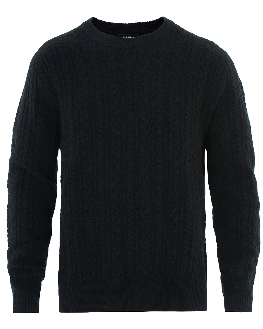 Herre | Trøjer | J.Lindeberg | Gregor Soft Cable Crew Neck Black