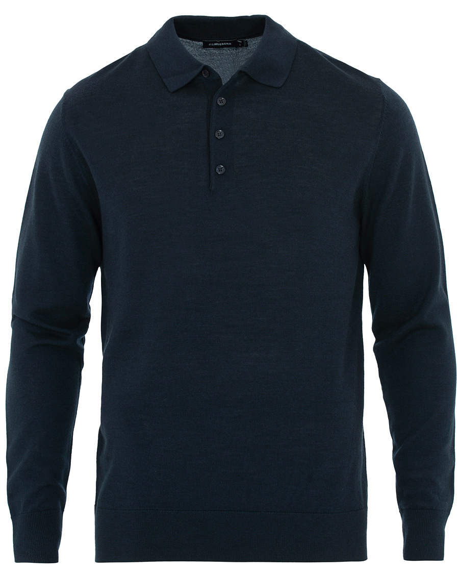 Herre | Trøjer | J.Lindeberg | Luciano Wool/Silk Pullover Navy