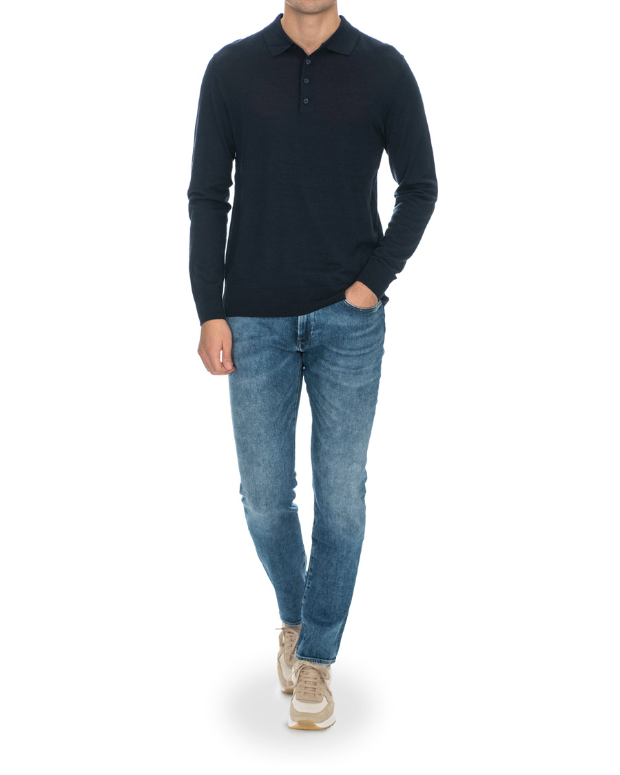 Herre | Trøjer | J.Lindeberg | Luciano Wool/Silk Pullover Navy