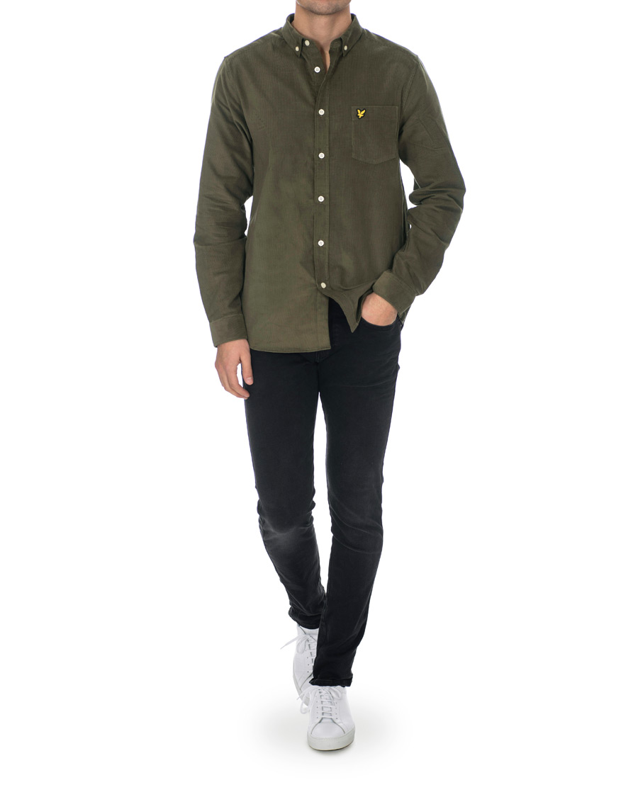 Herre | Skjorter | Lyle & Scott | Baby Corduroy Shirt Olive Green