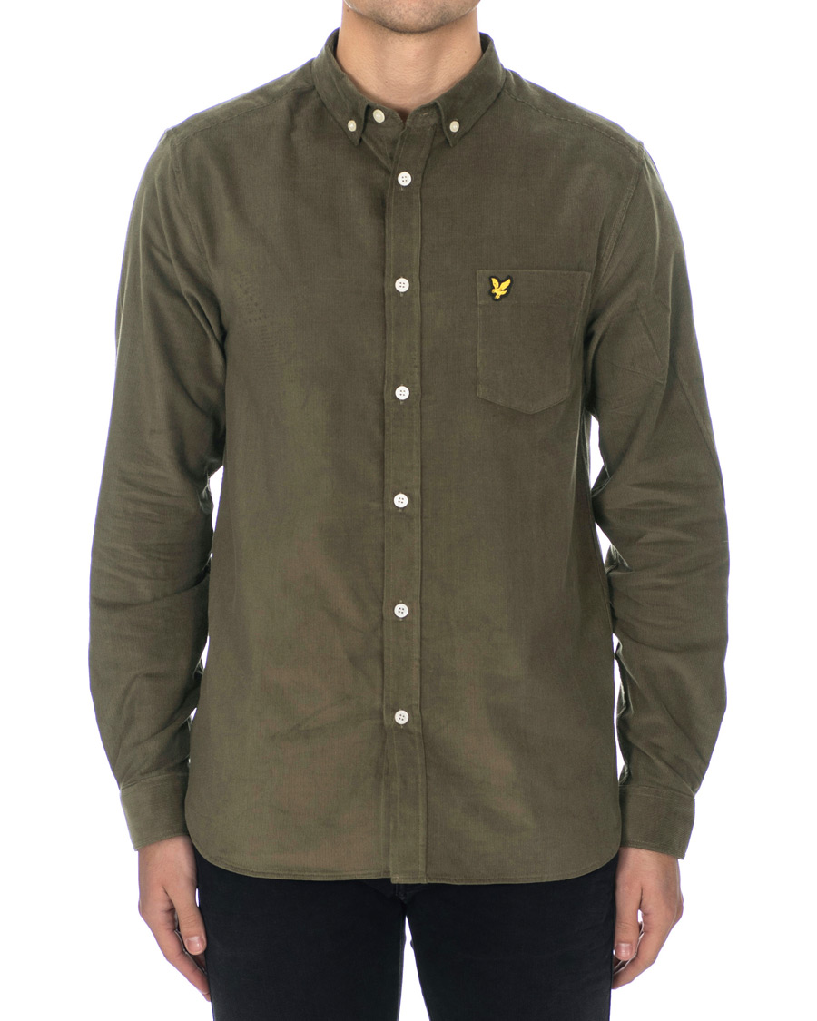 Herre | Skjorter | Lyle & Scott | Baby Corduroy Shirt Olive Green