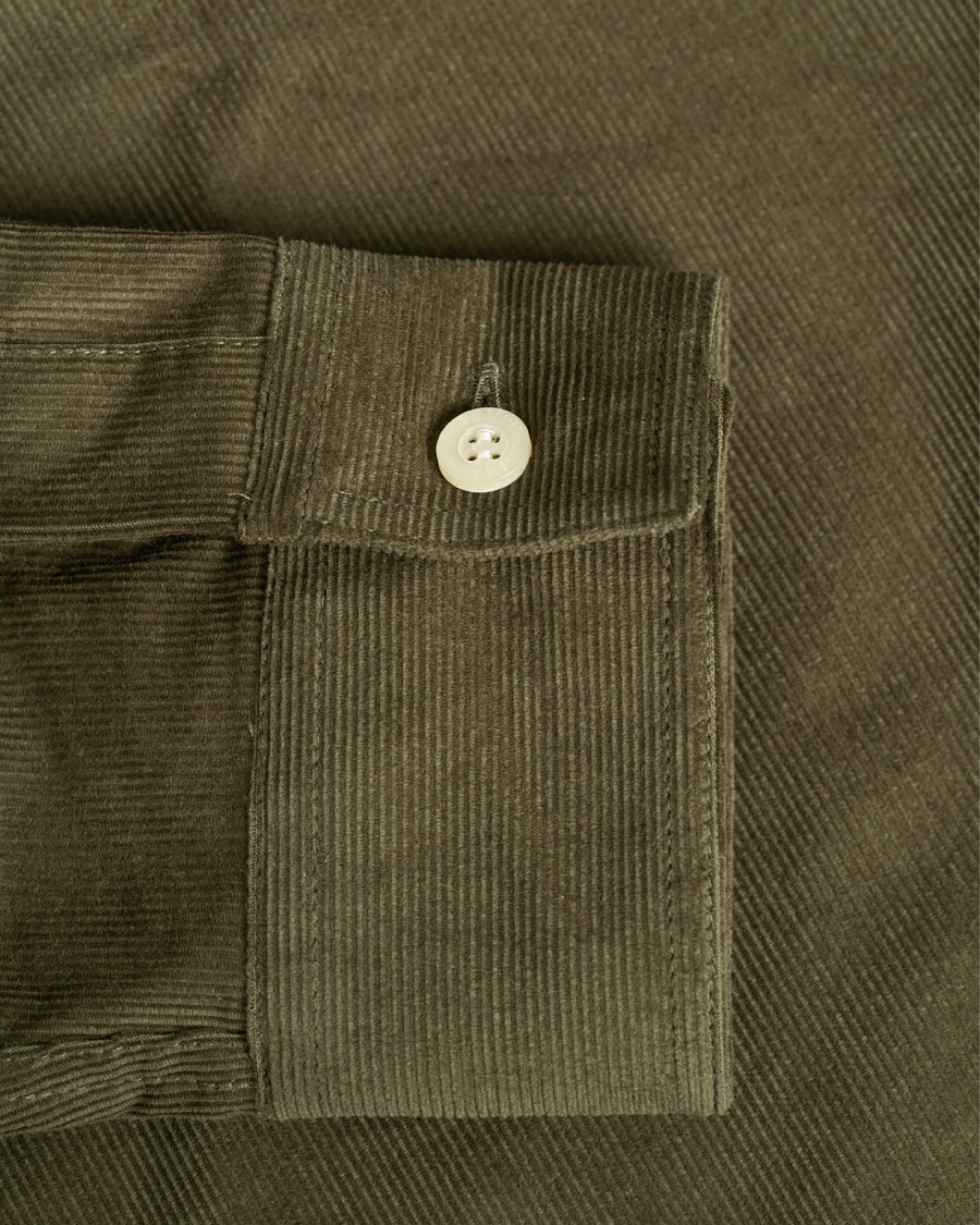 Herre | Skjorter | Lyle & Scott | Baby Corduroy Shirt Olive Green