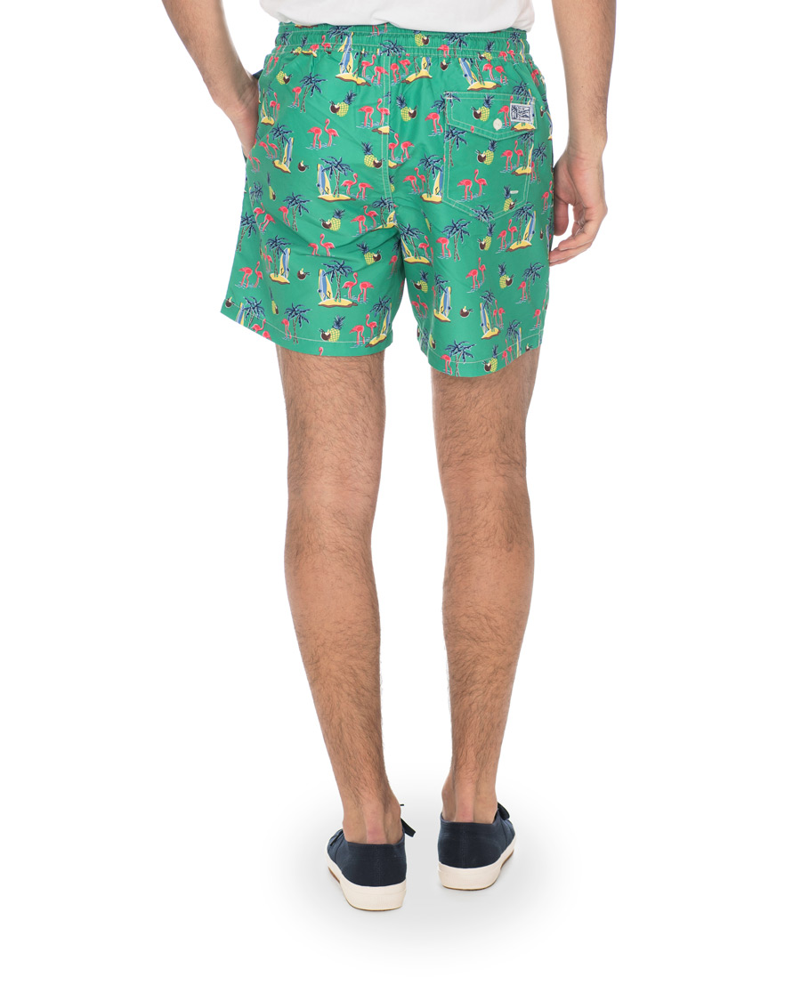 Herre | Badebukser | Polo Ralph Lauren | Traveler Printed Flamingo Swimshorts Green