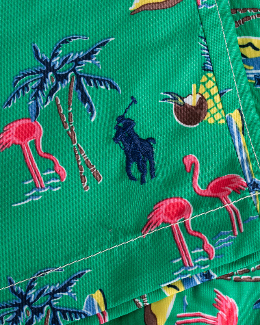 Herre | Badebukser | Polo Ralph Lauren | Traveler Printed Flamingo Swimshorts Green