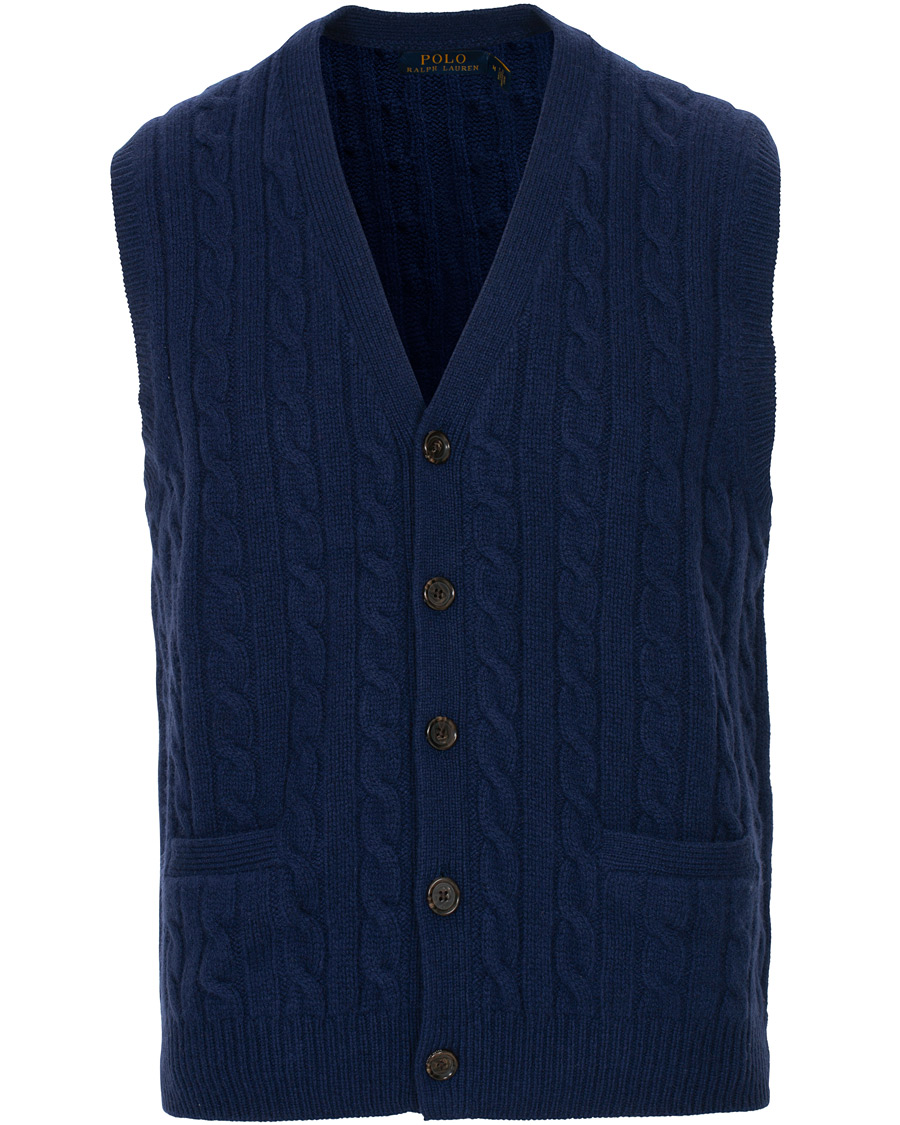 Herre | Trøjer | Polo Ralph Lauren | Cotton Cashmere Cable Slipover Newport Navy