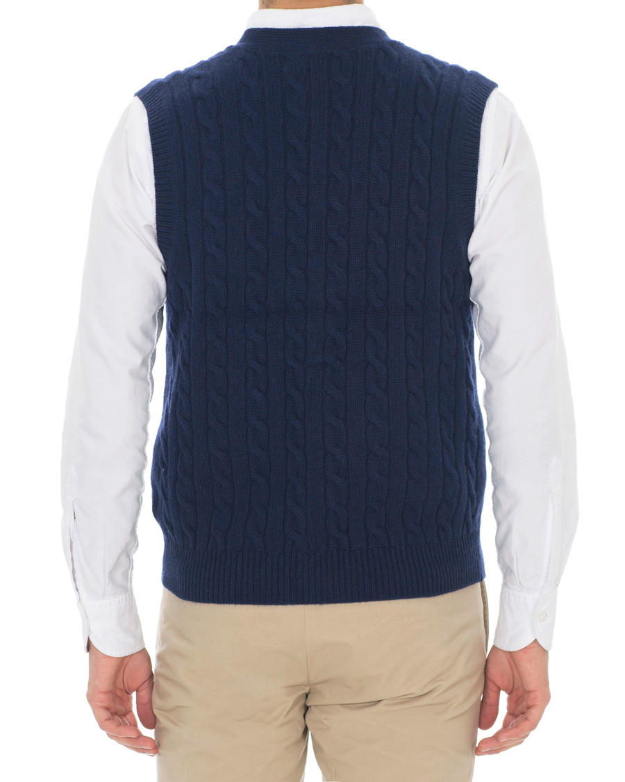 Herre | Trøjer | Polo Ralph Lauren | Cotton Cashmere Cable Slipover Newport Navy