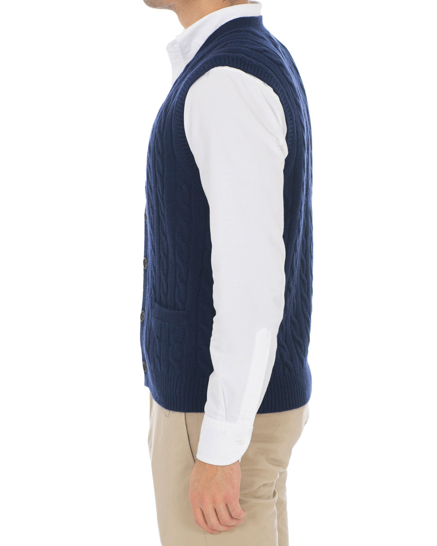 Herre | Trøjer | Polo Ralph Lauren | Cotton Cashmere Cable Slipover Newport Navy