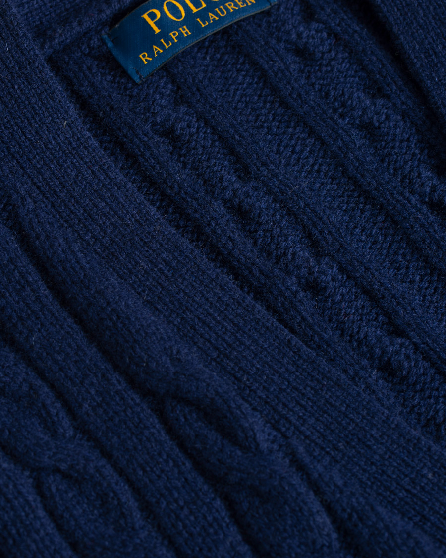 Herre | Trøjer | Polo Ralph Lauren | Cotton Cashmere Cable Slipover Newport Navy