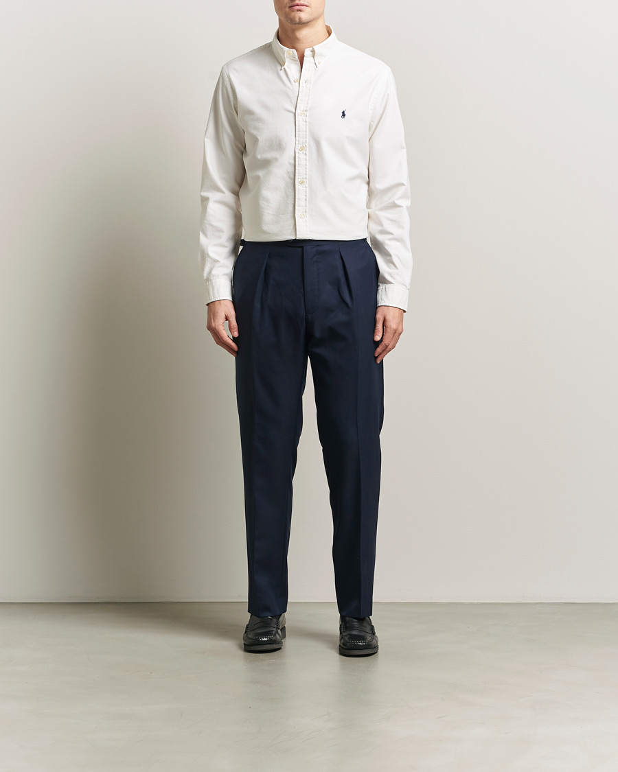 Herre | Skjorter | Polo Ralph Lauren | Slim Fit Garment Dyed Oxford Shirt White