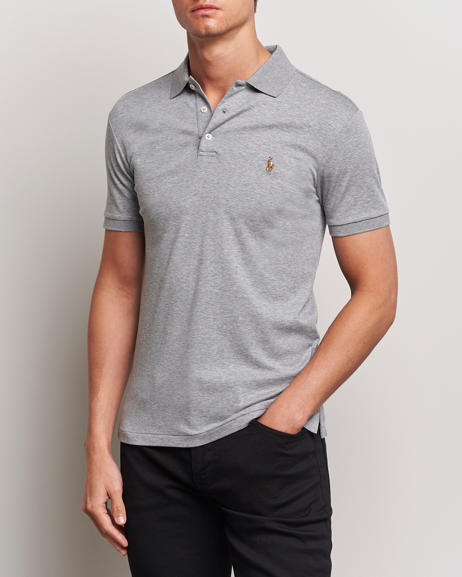 Herr |  | Polo Ralph Lauren | Slim Fit Pima Cotton Polo Steel Heather