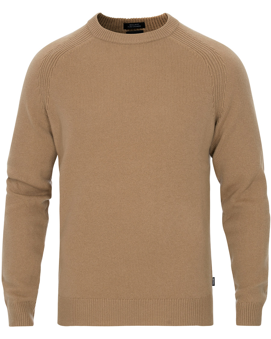 Herre | Trøjer | BOSS BLACK | BOSS Banilo Cashmere Crew Neck Beige
