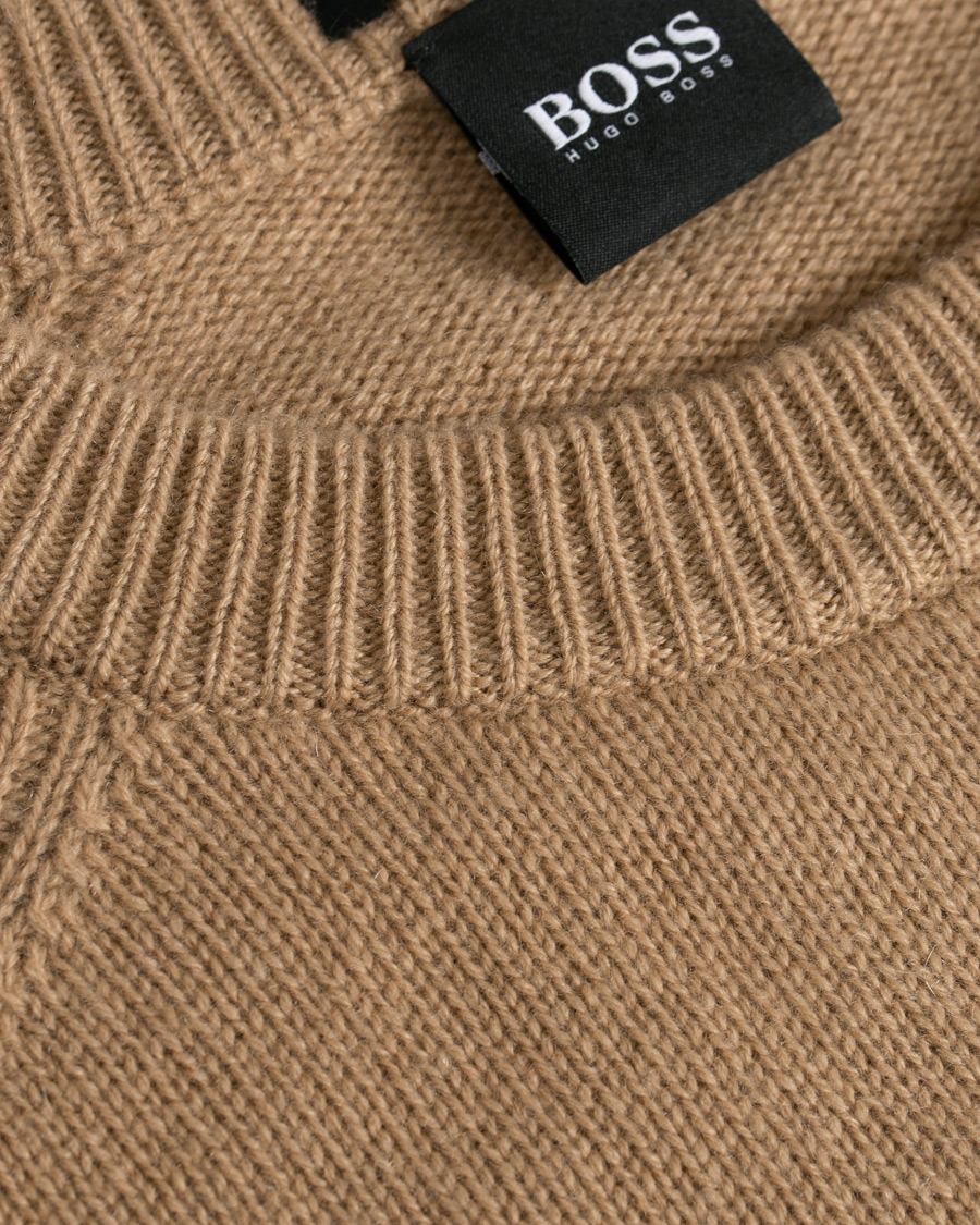 Herre | Trøjer | BOSS BLACK | BOSS Banilo Cashmere Crew Neck Beige