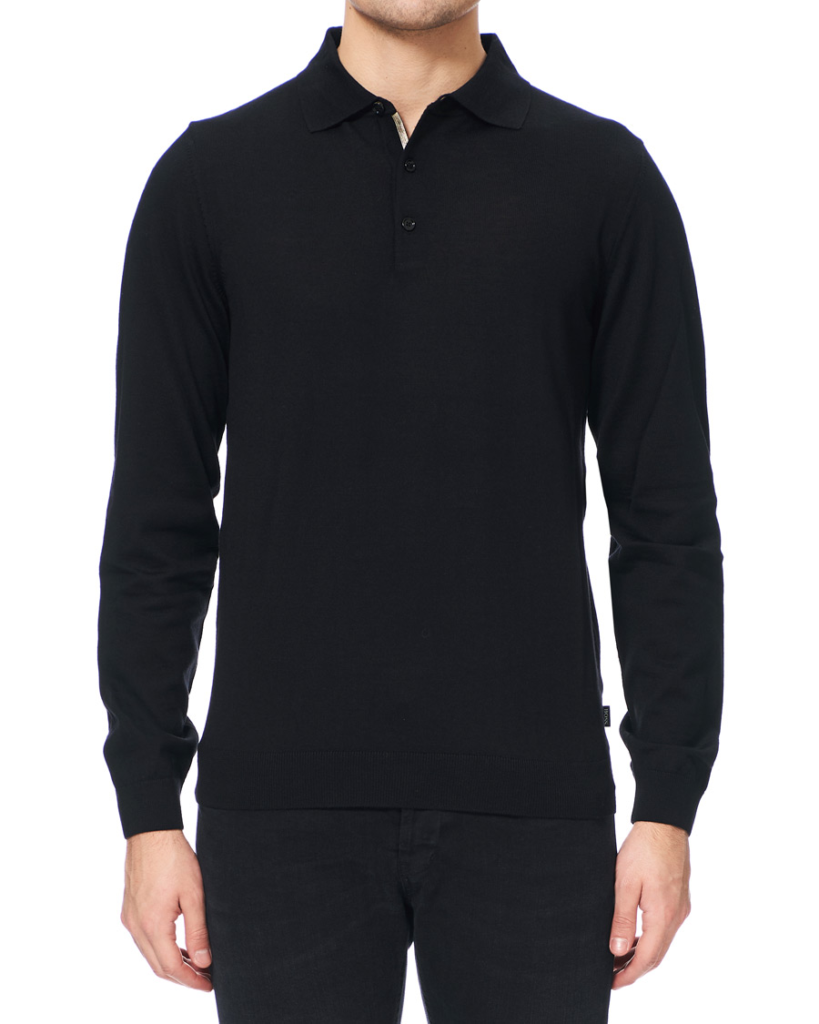 Herre | Trøjer | BOSS BLACK | BOSS Grayson Extra Fine Merino Knitted Poloshirt Black