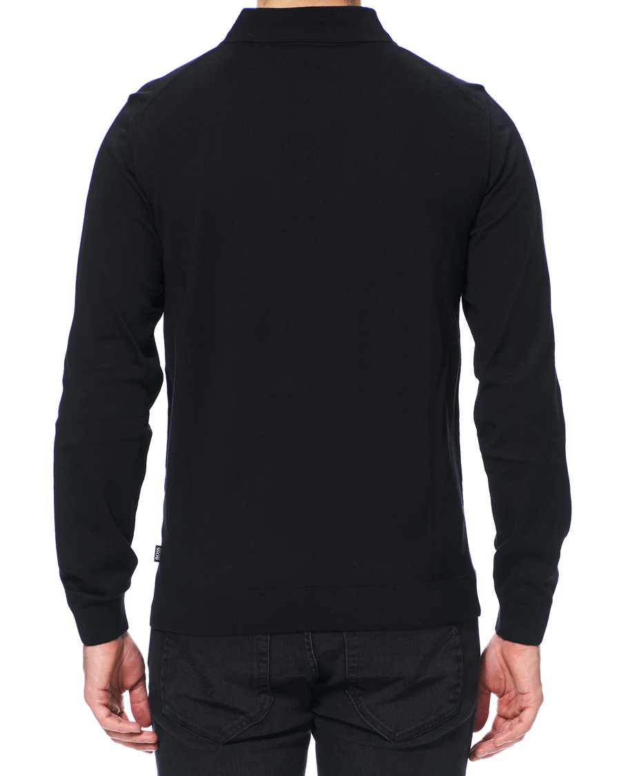 Herre | Trøjer | BOSS BLACK | BOSS Grayson Extra Fine Merino Knitted Poloshirt Black