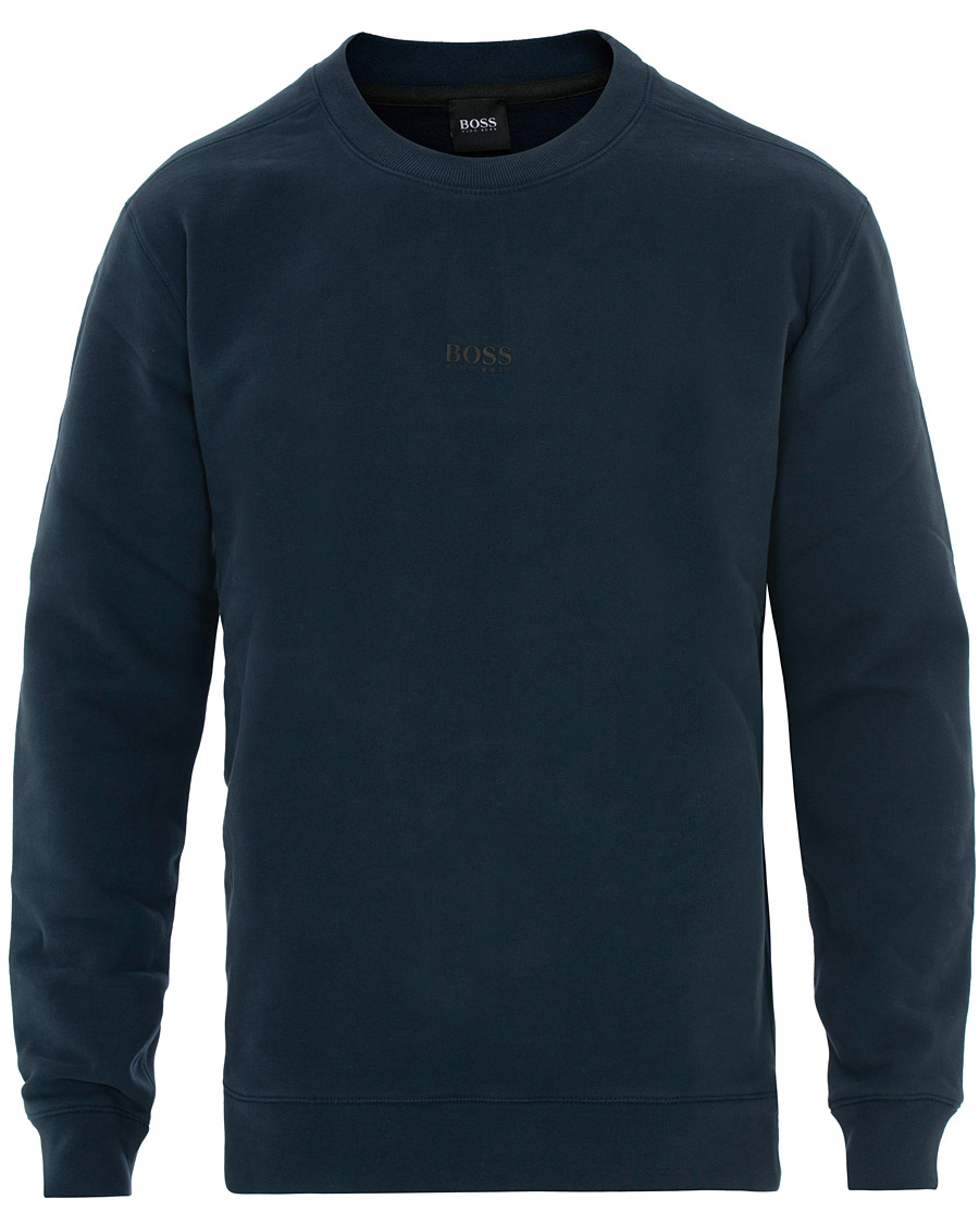Herre | Trøjer | BOSS ORANGE | BOSS Casual Weevo Logo Crew Neck Sweatshirt Dark Blue