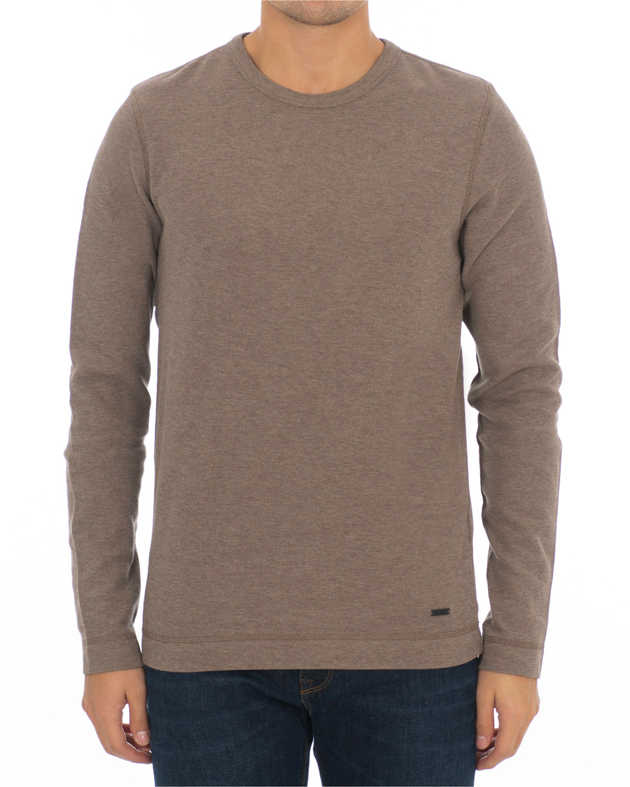 Herre | Trøjer | BOSS ORANGE | BOSS Casual Tempest Fine Heather Waffle Pullover Dark Grey