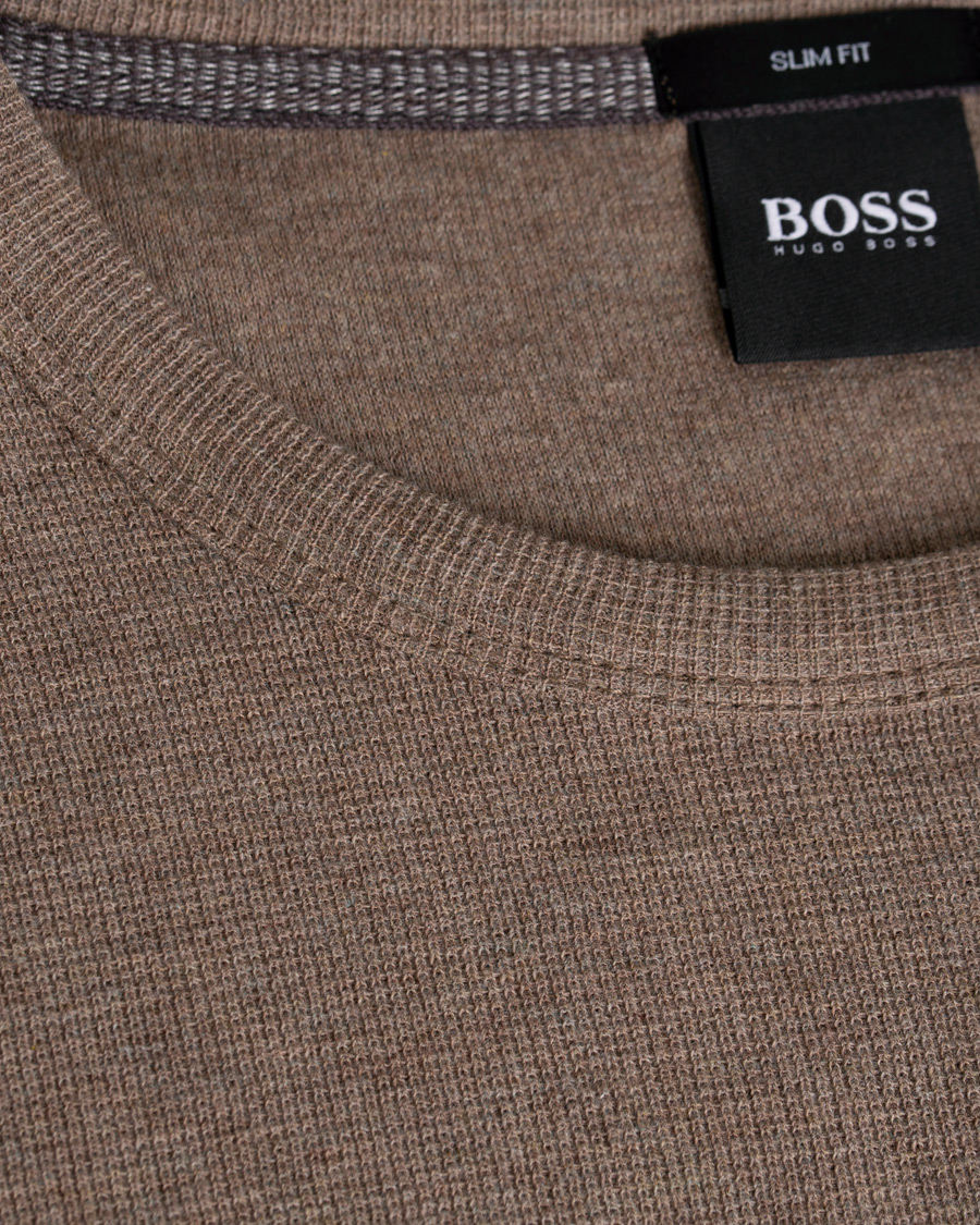 Herre | Trøjer | BOSS ORANGE | BOSS Casual Tempest Fine Heather Waffle Pullover Dark Grey