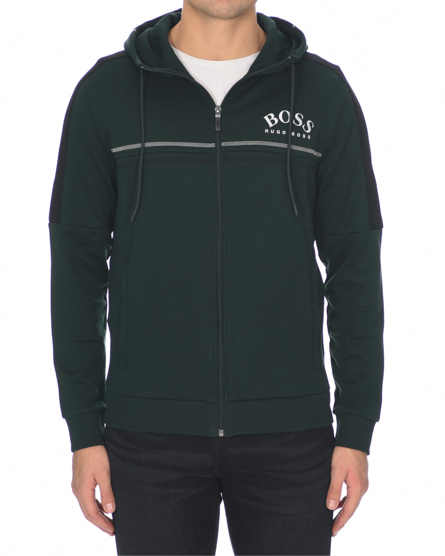 Herre | Trøjer | BOSS GREEN | BOSS Athleisure Saggy Full Zip Hoodie Open Green