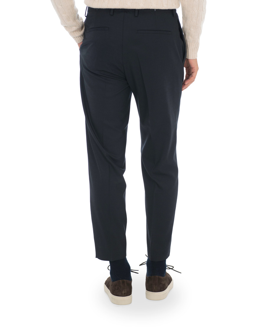 Herre | Bukser | Tiger of Sweden | Tarine Cropt Pleated Trousers Navy