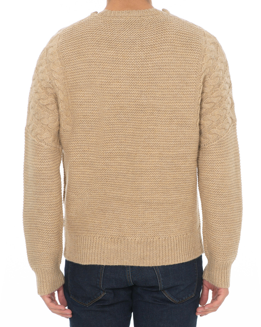 Herre | Trøjer | Tiger of Sweden | Pike Wool Structured Knitted Sweatshirt Beige