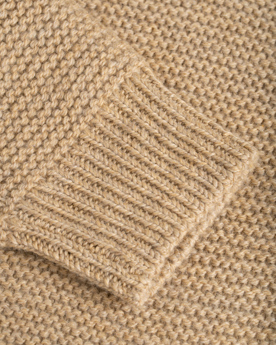 Herre | Trøjer | Tiger of Sweden | Pike Wool Structured Knitted Sweatshirt Beige