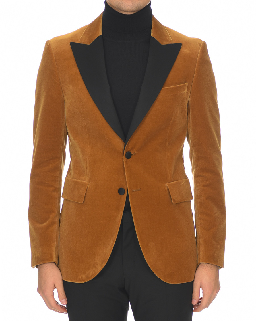 Herre | Blazere & jakker | Tiger of Sweden | 1903 Velvet Tuxedo Blazer Mustard