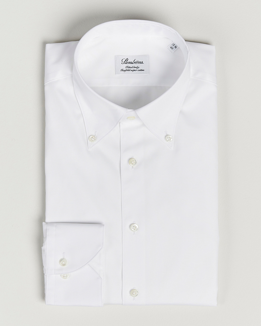 Herre |  | Stenströms | Fitted Body Button Down Shirt White