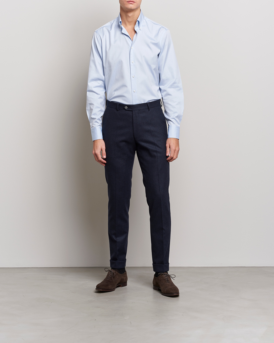 Herre |  | Stenströms | Fitted Body Button Down Shirt Light Blue