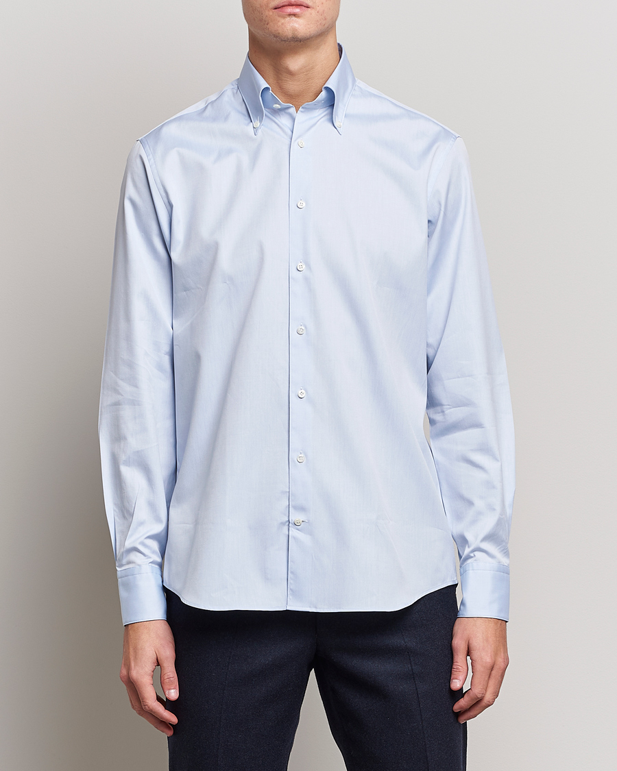 Herre | Businesskjorter | Stenströms | Fitted Body Button Down Shirt Light Blue