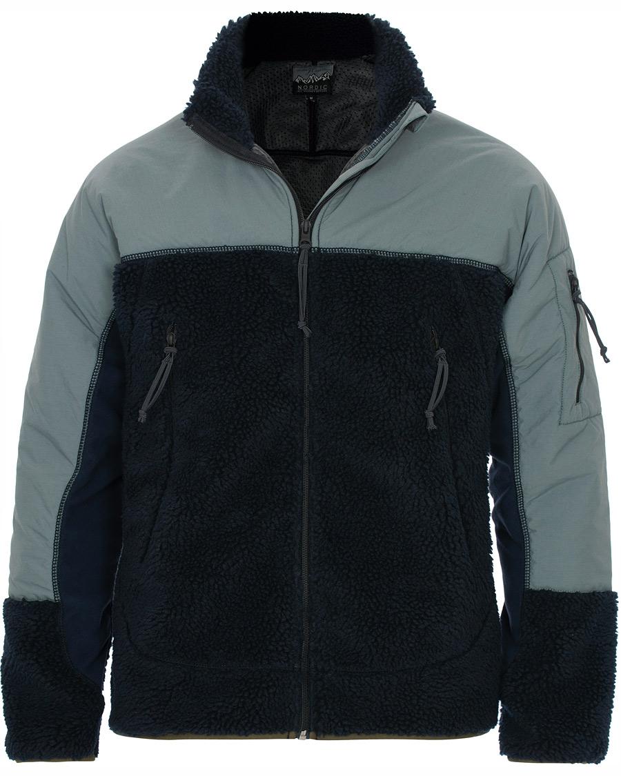 Herre | Jakker | J.Crew | 8mm Pile Sherpa Full Zip Jacket Darkest Indigo