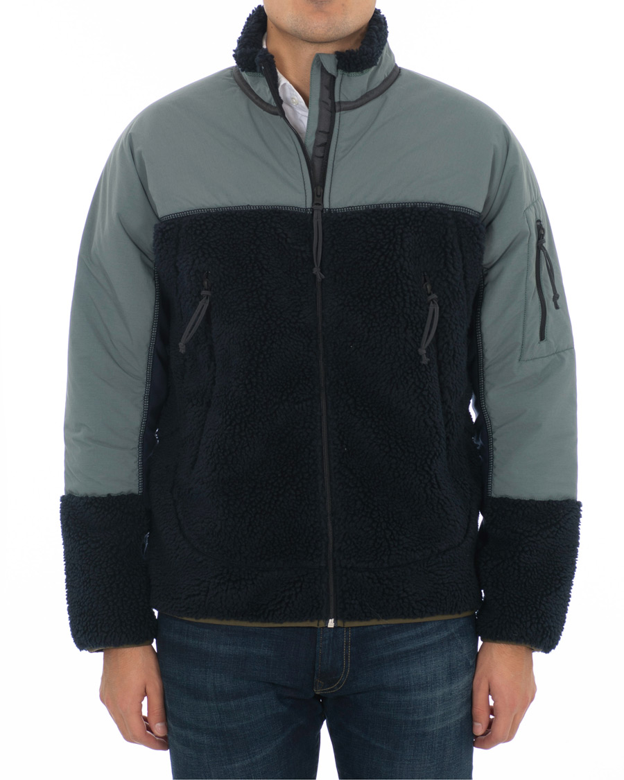 Herre | Jakker | J.Crew | 8mm Pile Sherpa Full Zip Jacket Darkest Indigo