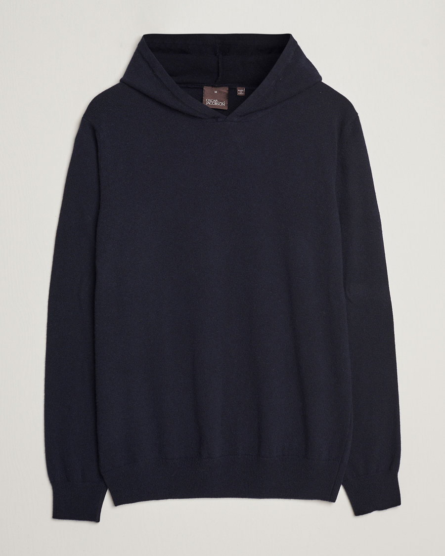 Herre | Trøjer | Oscar Jacobson | Pascal Wool/Cashmere Hoodie Navy
