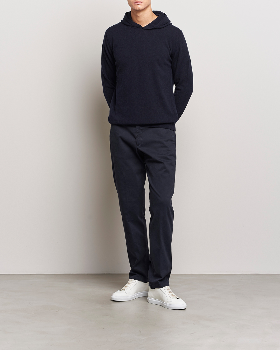 Herre | Trøjer | Oscar Jacobson | Pascal Wool/Cashmere Hoodie Navy