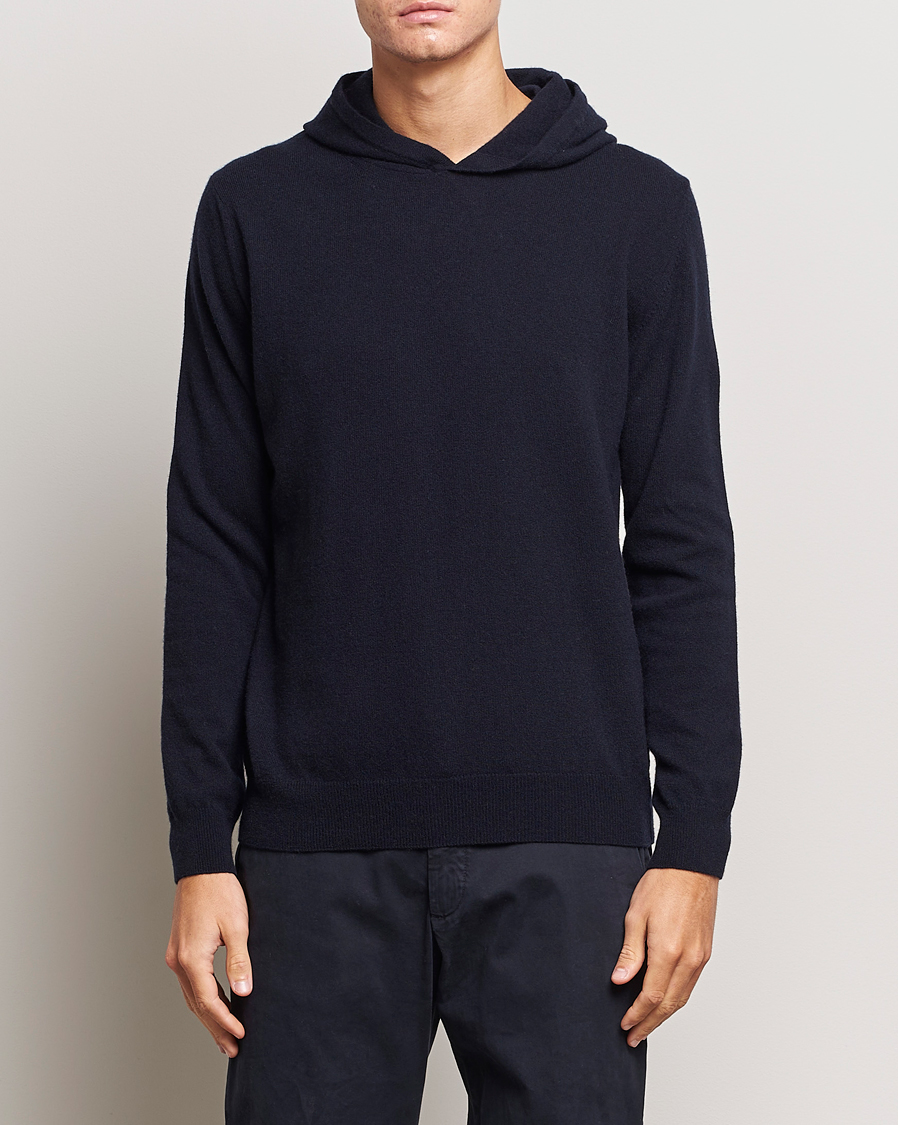 Herre | Trøjer | Oscar Jacobson | Pascal Wool/Cashmere Hoodie Navy