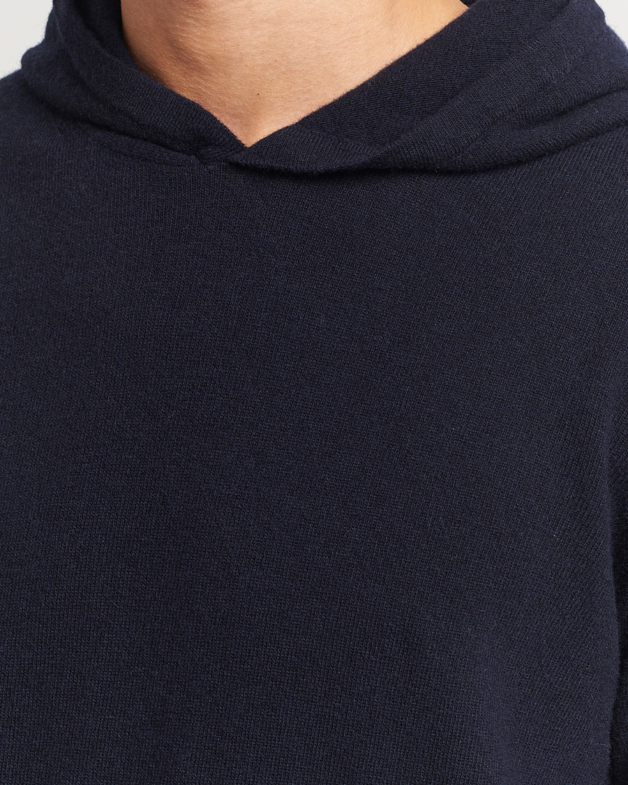 Herre | Trøjer | Oscar Jacobson | Pascal Wool/Cashmere Hoodie Navy
