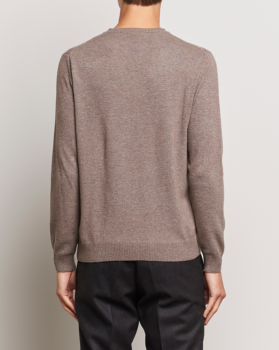 Herre | Trøjer | Oscar Jacobson | Valter Wool/Cashmere Round Neck Light Brown