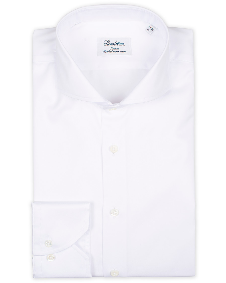Herre | Skjorter | Stenströms | Slimline Extreme Cut Away Shirt White