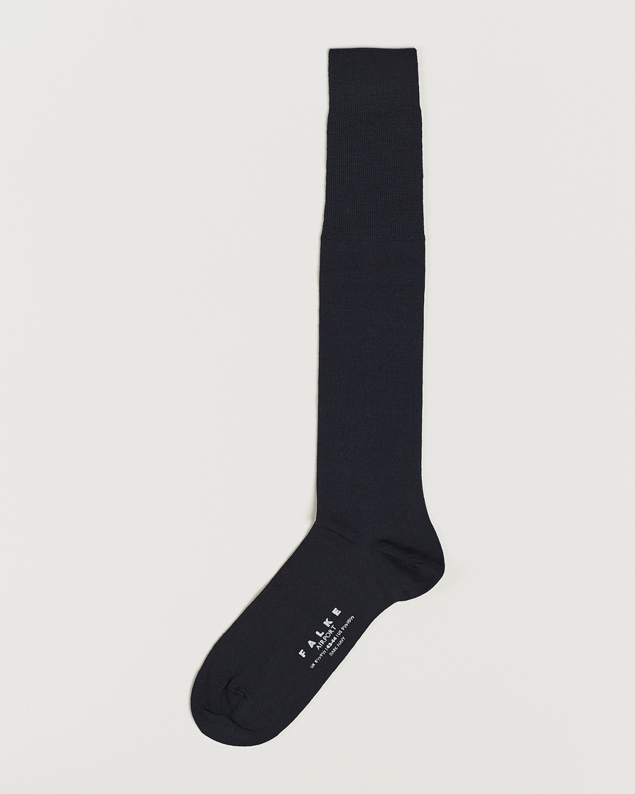 Herre | Undertøj | Falke | Airport Knee Socks Dark Navy