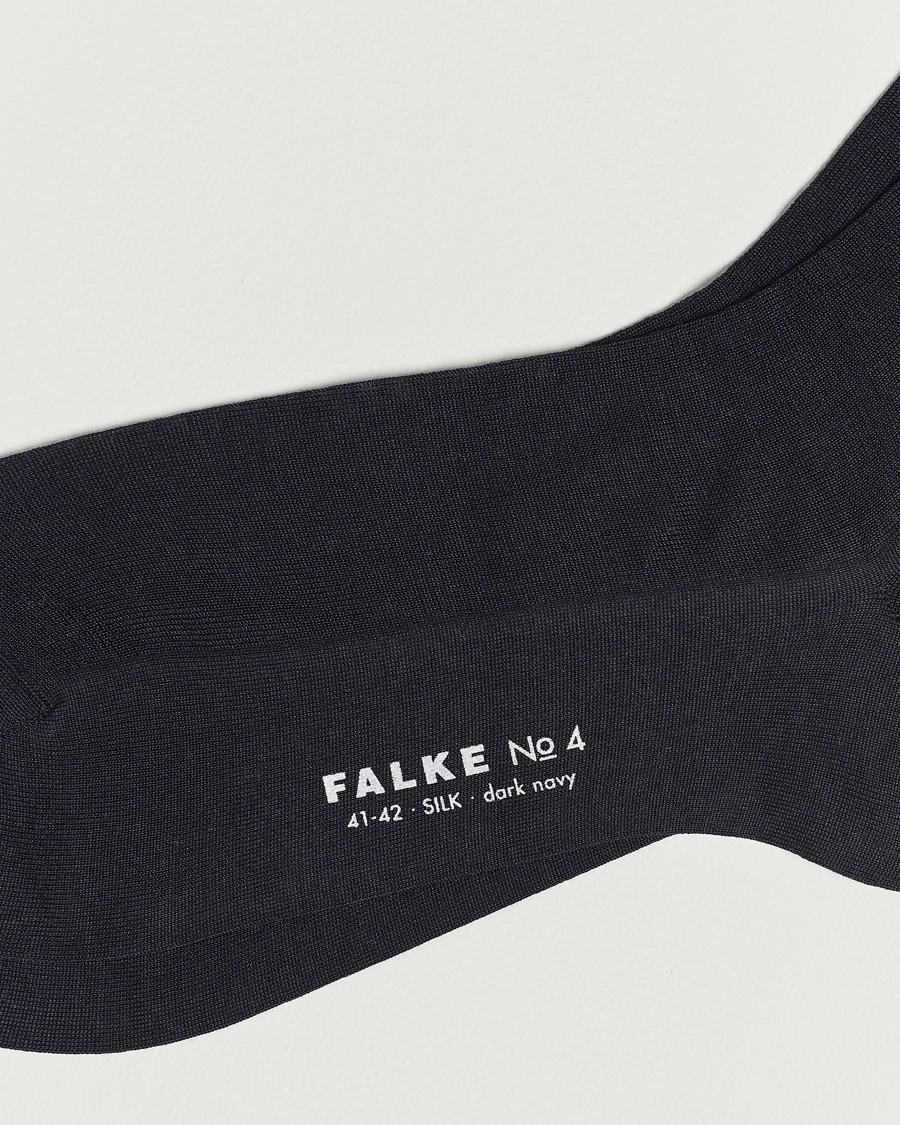 Herre | Undertøj | Falke | No. 4 Pure Silk Socks Dark Navy