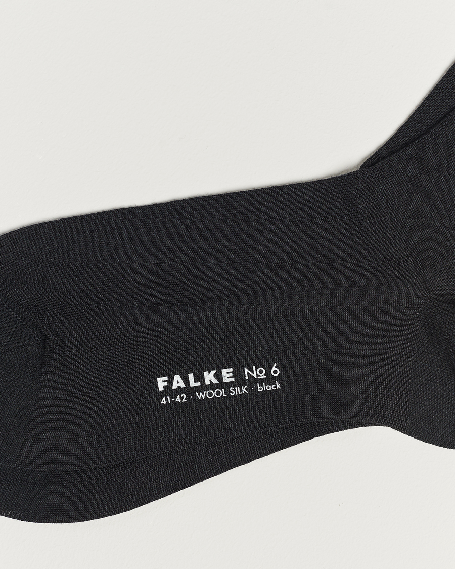 Herre | Falke | Falke | No. 6 Finest Merino & Silk Socks Black