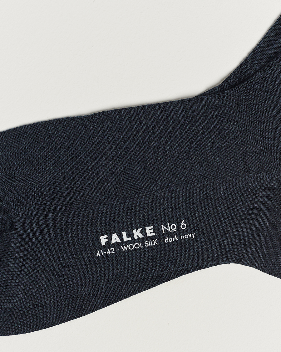 Herre | Tøj | Falke | No. 6 Finest Merino & Silk Socks Dark Navy