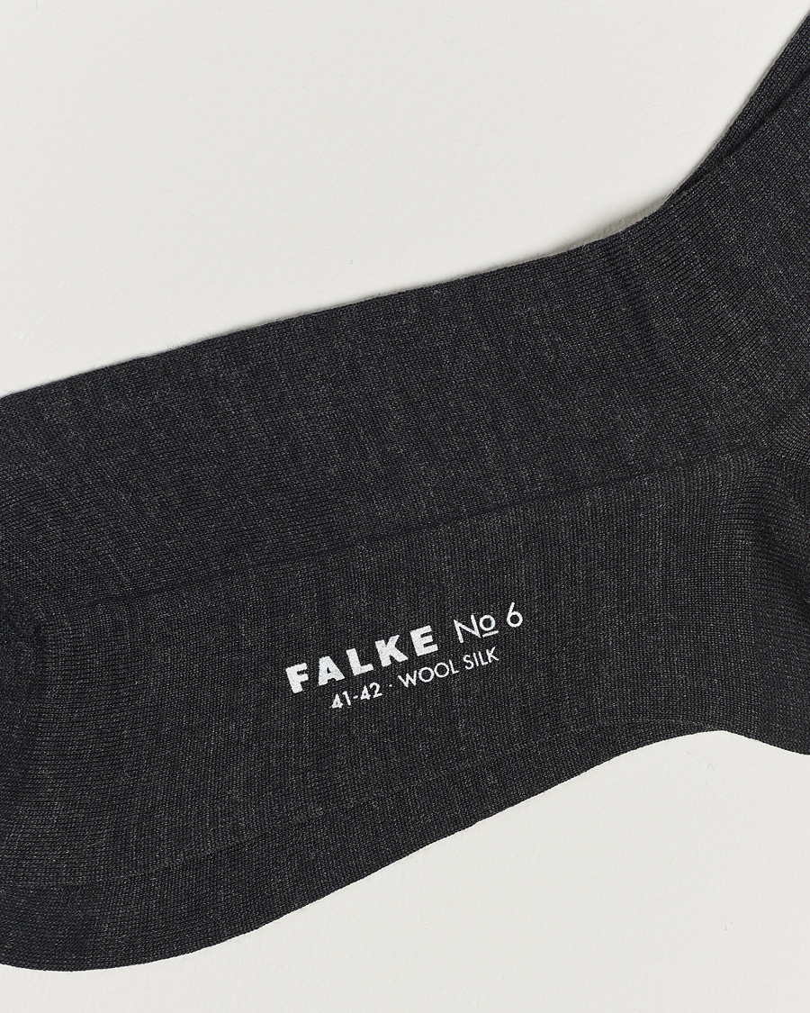 Herre |  | Falke | No. 6 Finest Merino & Silk Socks Anthracite Melange