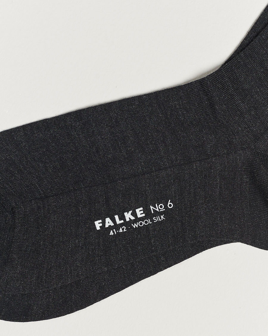 Herre | Undertøj | Falke | No. 6 Finest Merino & Silk Socks Anthracite Melange