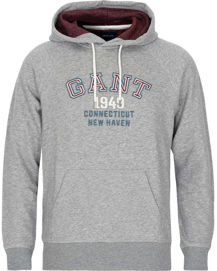 Herre | Trøjer | GANT | Graphic Sweat Hoodie Grey Melange