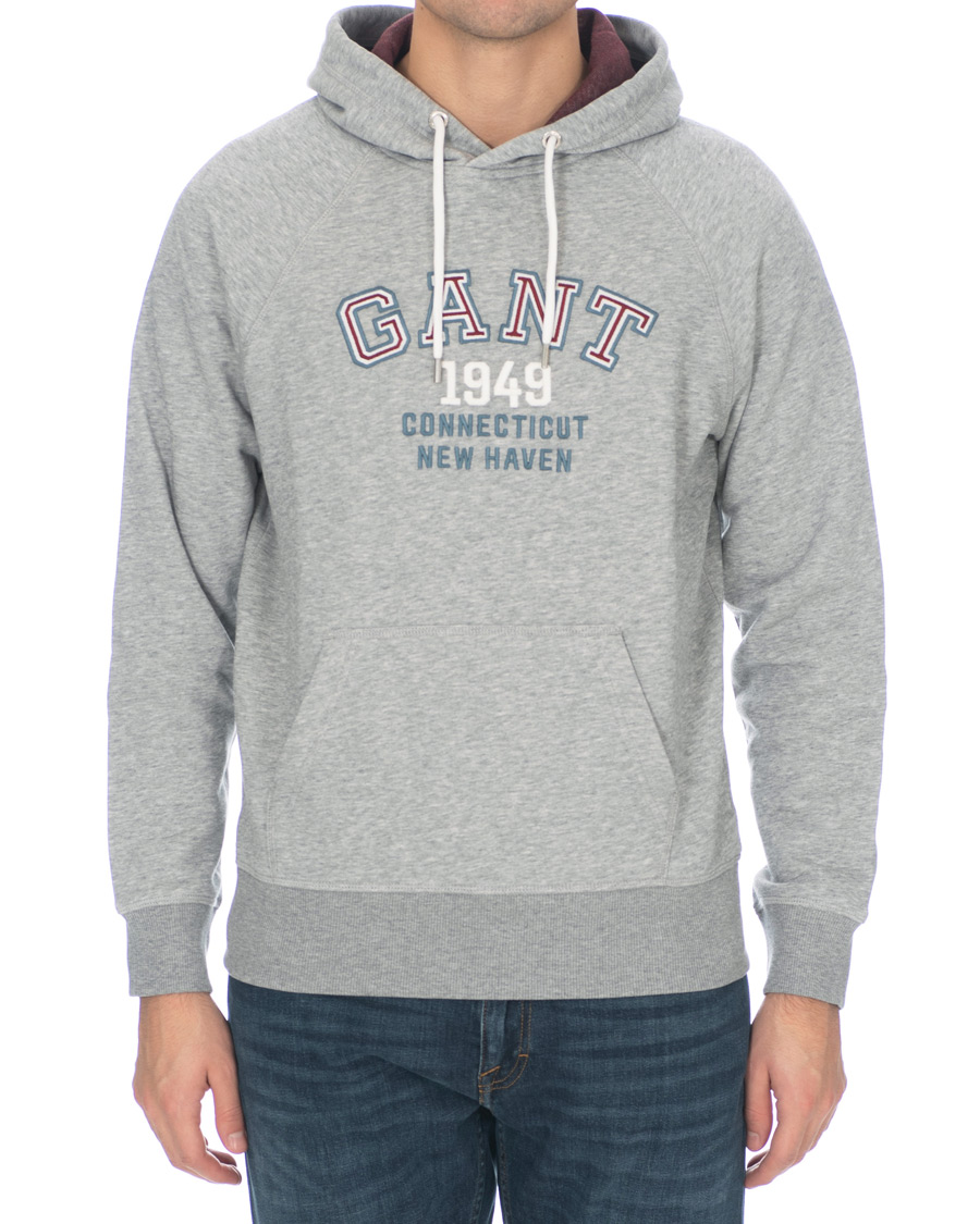 Herre | Trøjer | GANT | Graphic Sweat Hoodie Grey Melange