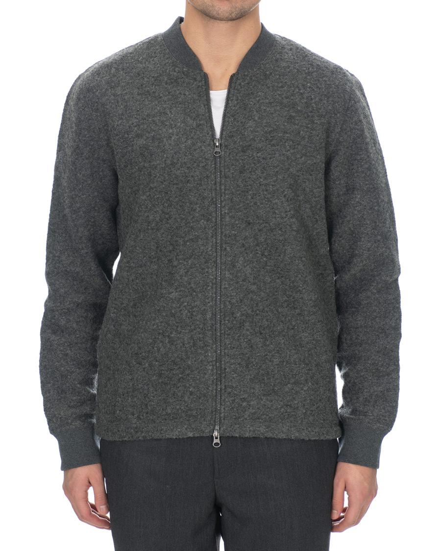 Herre | Trøjer | Samsøe Samsøe | Samsøe & Samsøe Allaro Full Zip Wool Cardigan Dark Grey Melange