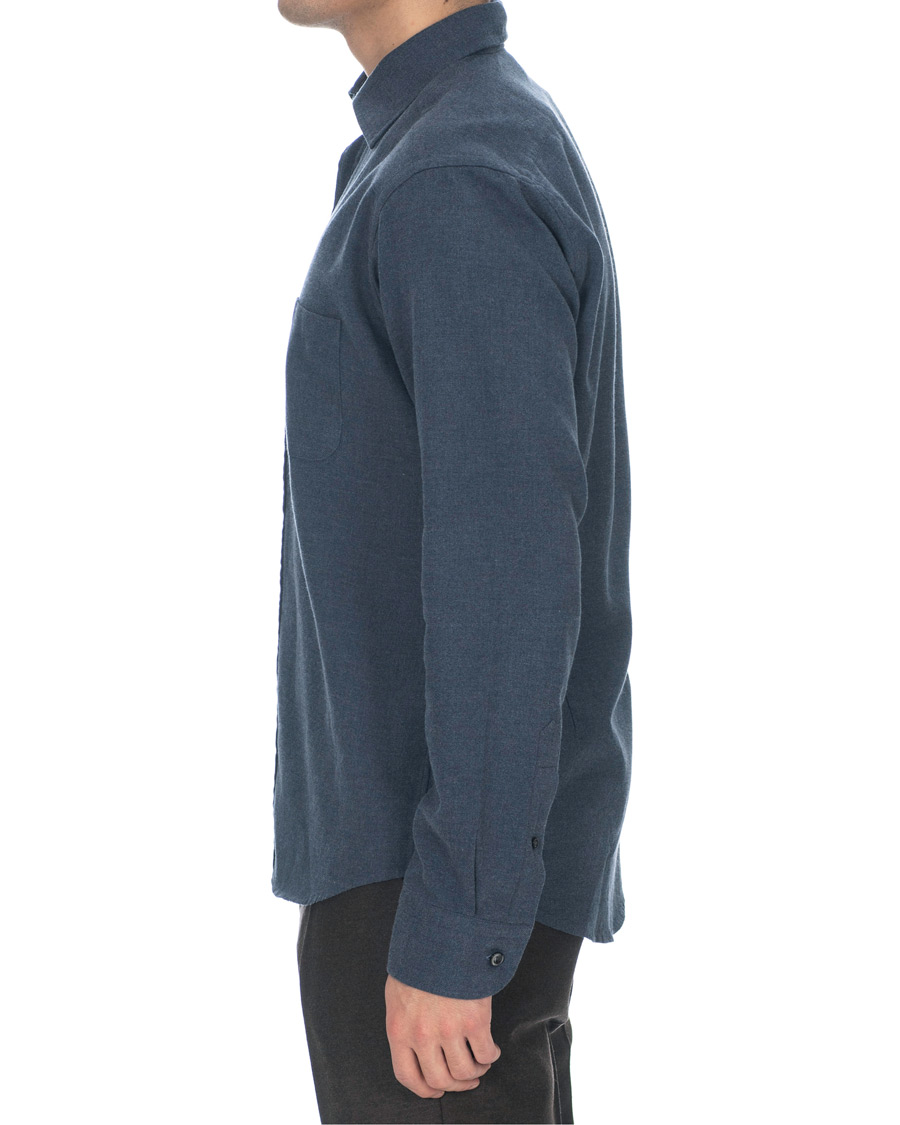 Herre | Skjorter | Eton | Slim Fit Flannel Button Under Shirt Mid Blue
