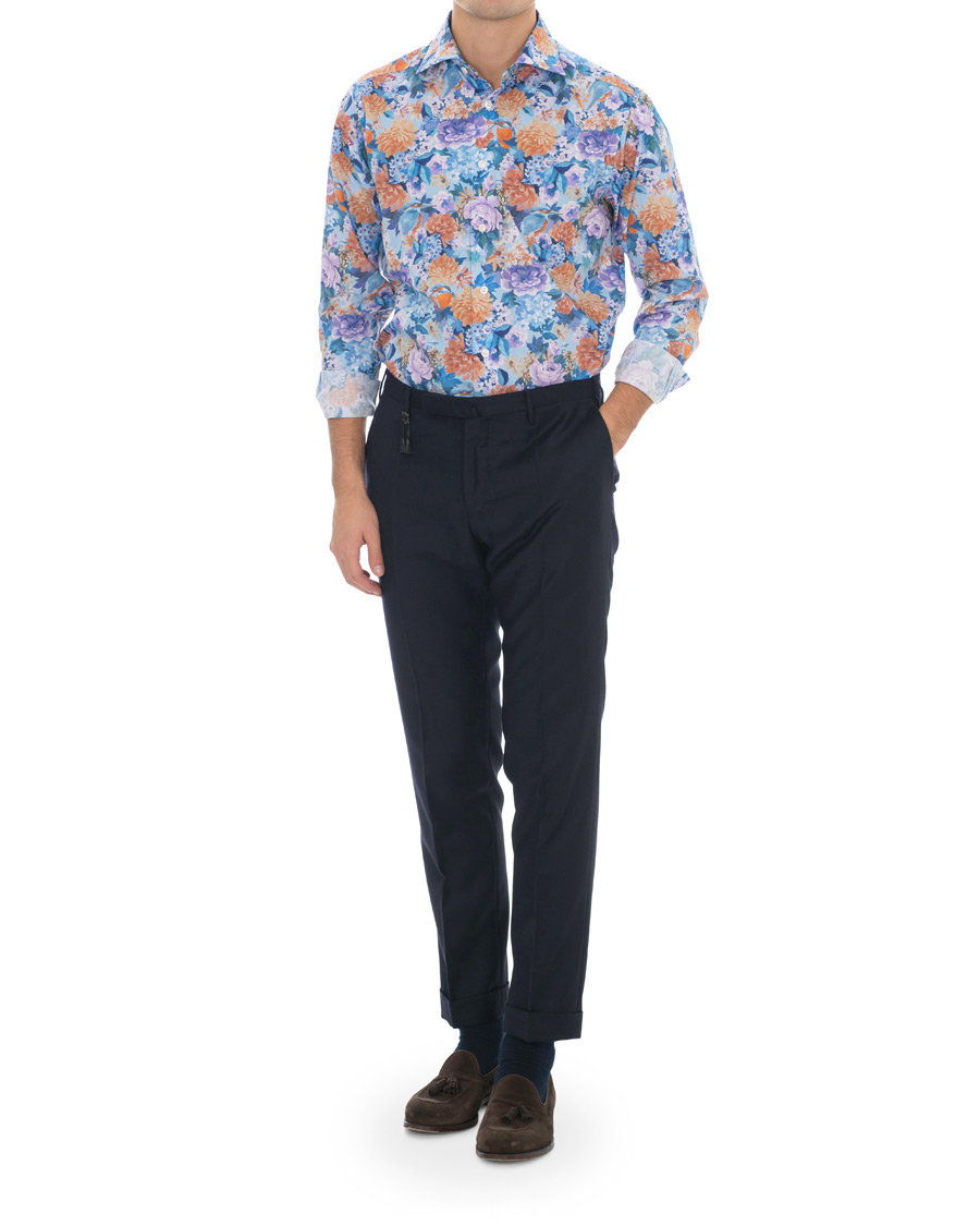 Herre | Skjorter | Eton | Slim Fit Floral Print Cut Away Shirt Multi